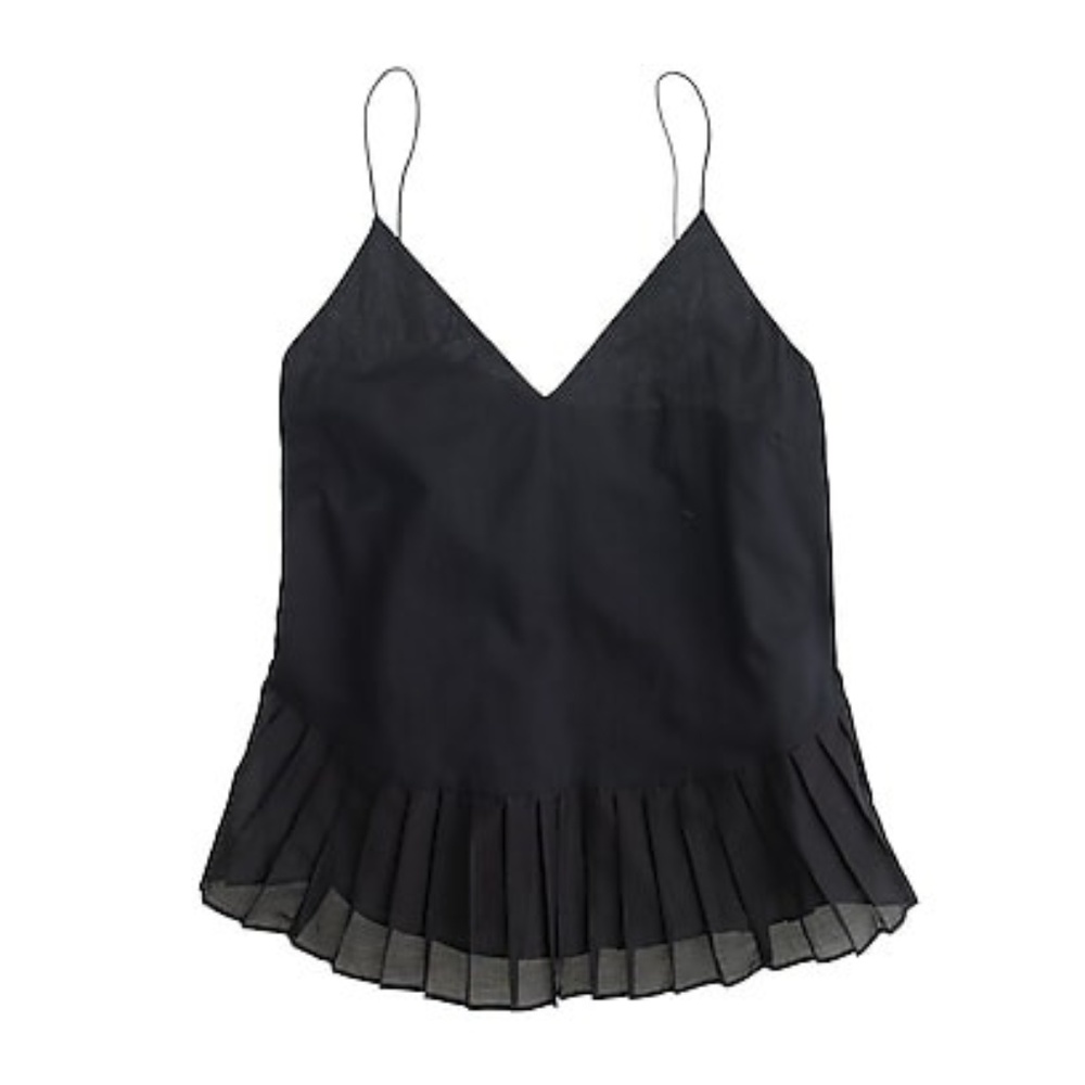 J Crew Ruffled-hem Strappy Cami - Cotton Voile